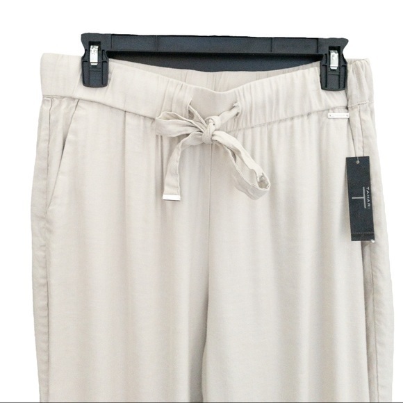 T TAHARI Pull On Cropped Linen Blend Pants - Size Medium - Picture 3 of 4
